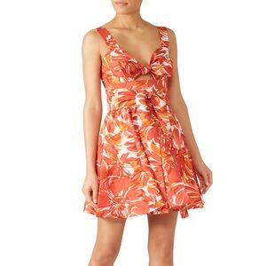 ALEXIS ILDA FLORAL ORANGE MINI DRESS SIZE XS